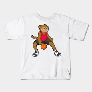 Monkey as Basketball player with Basketball Kids T-Shirt